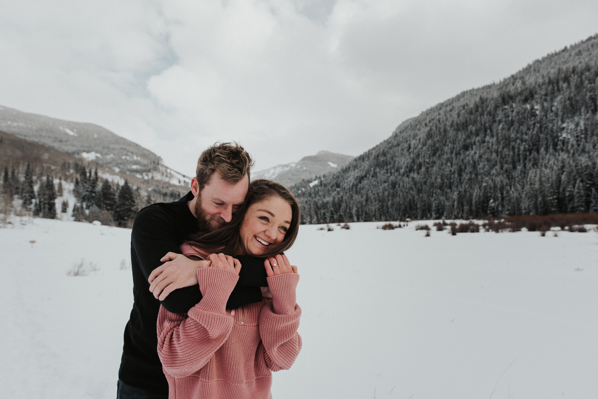 Snowy Colorado Engagement Session 