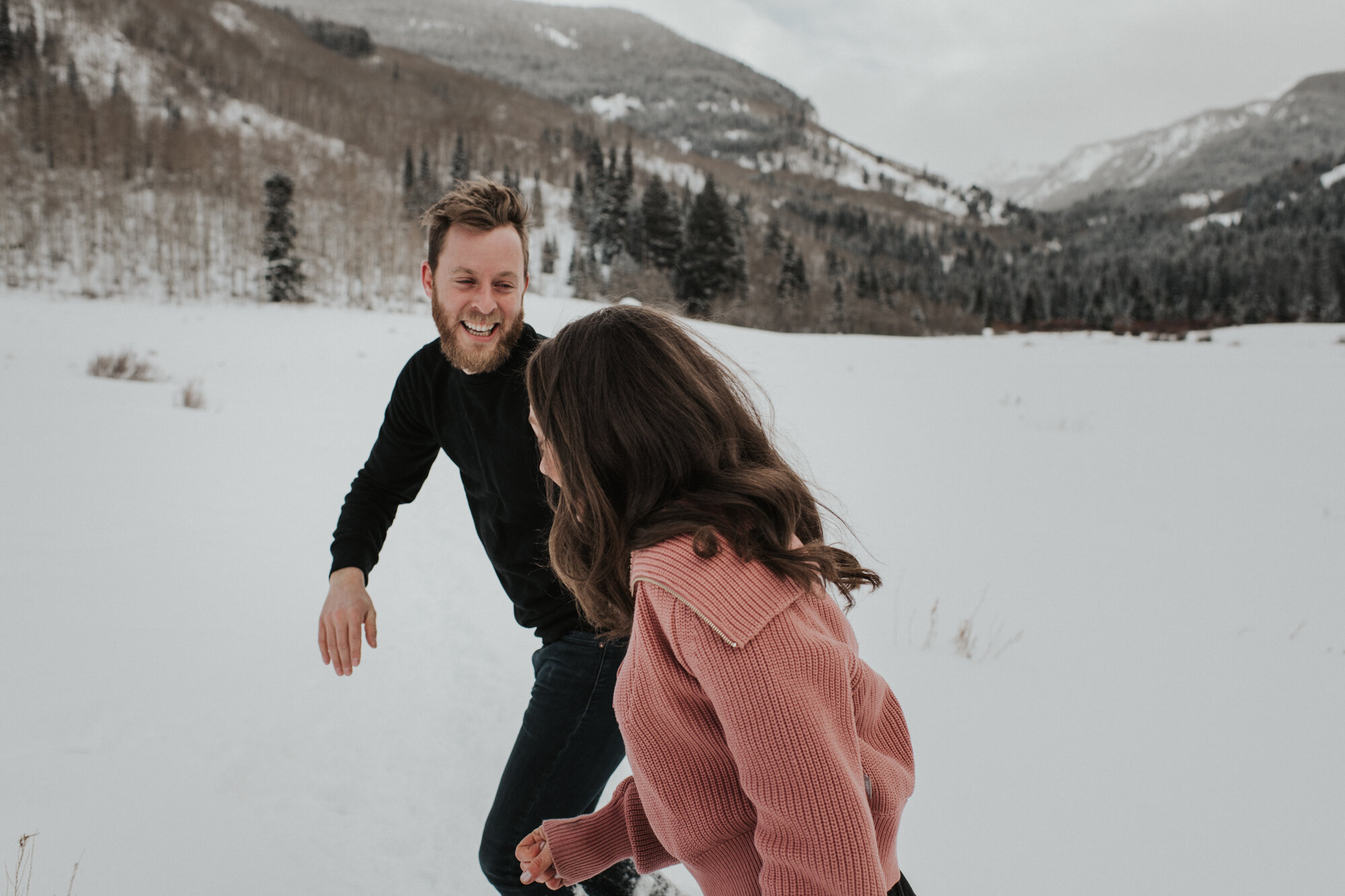 Snowy Colorado Engagement Session 
